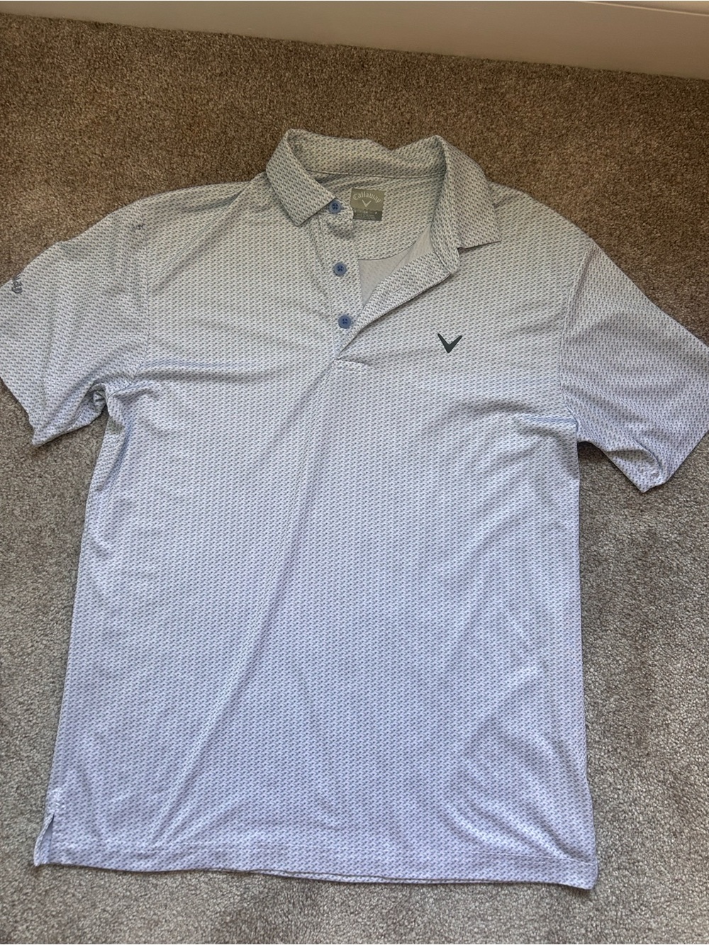 Callaway Light Blue Micro-Pattern Performance Polo